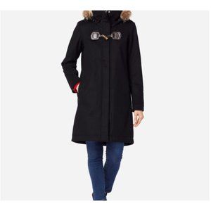 Pendleton St Marie Wool Coat Black with Fur XL